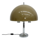 Lampe de table champignon des années 70 avec base en chrome.
