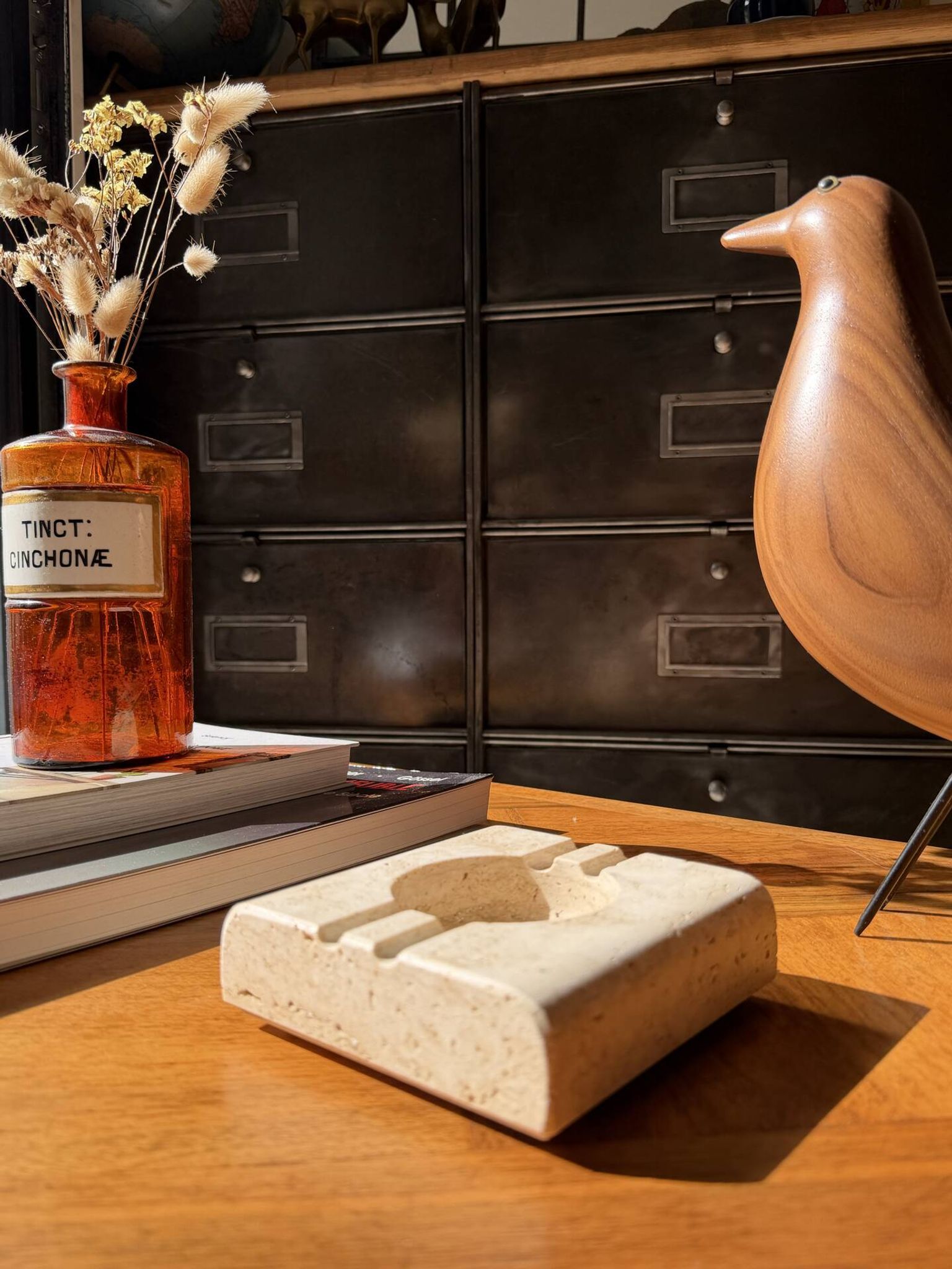 Travertine ashtray — DLG Fratelli Mannelli 70s