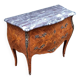 Commode ancienne marqueterie plateau marbre style louis xv