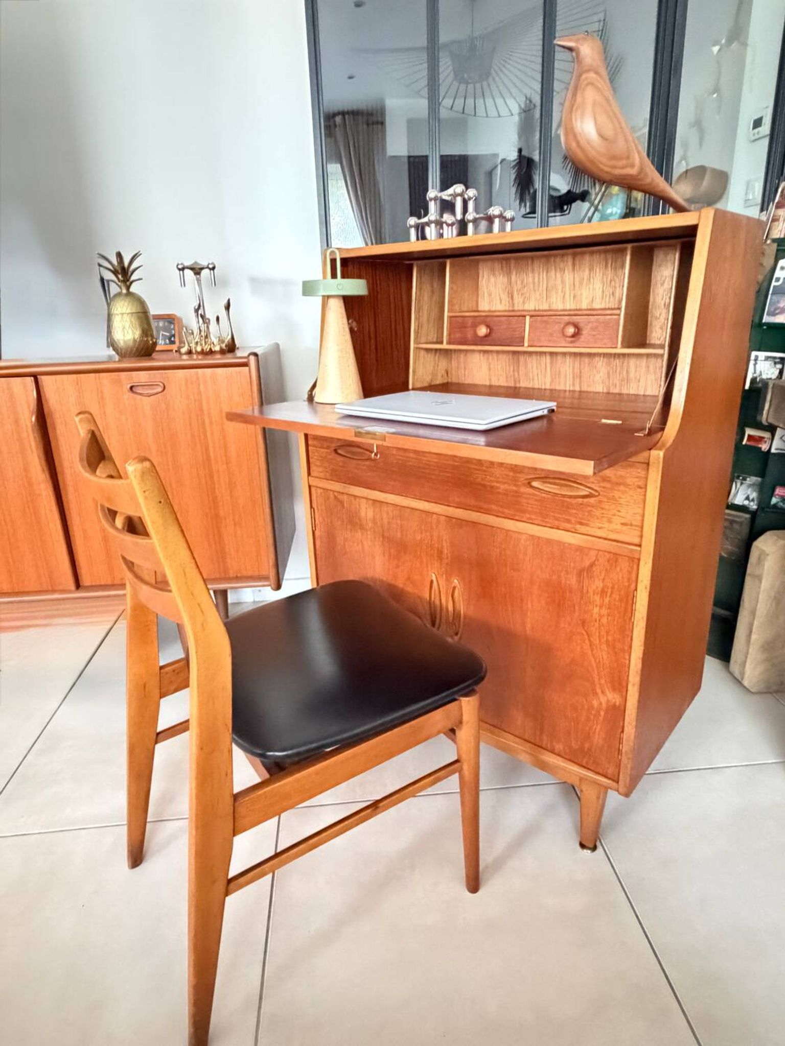 Vintage Jentique teak secretary desk