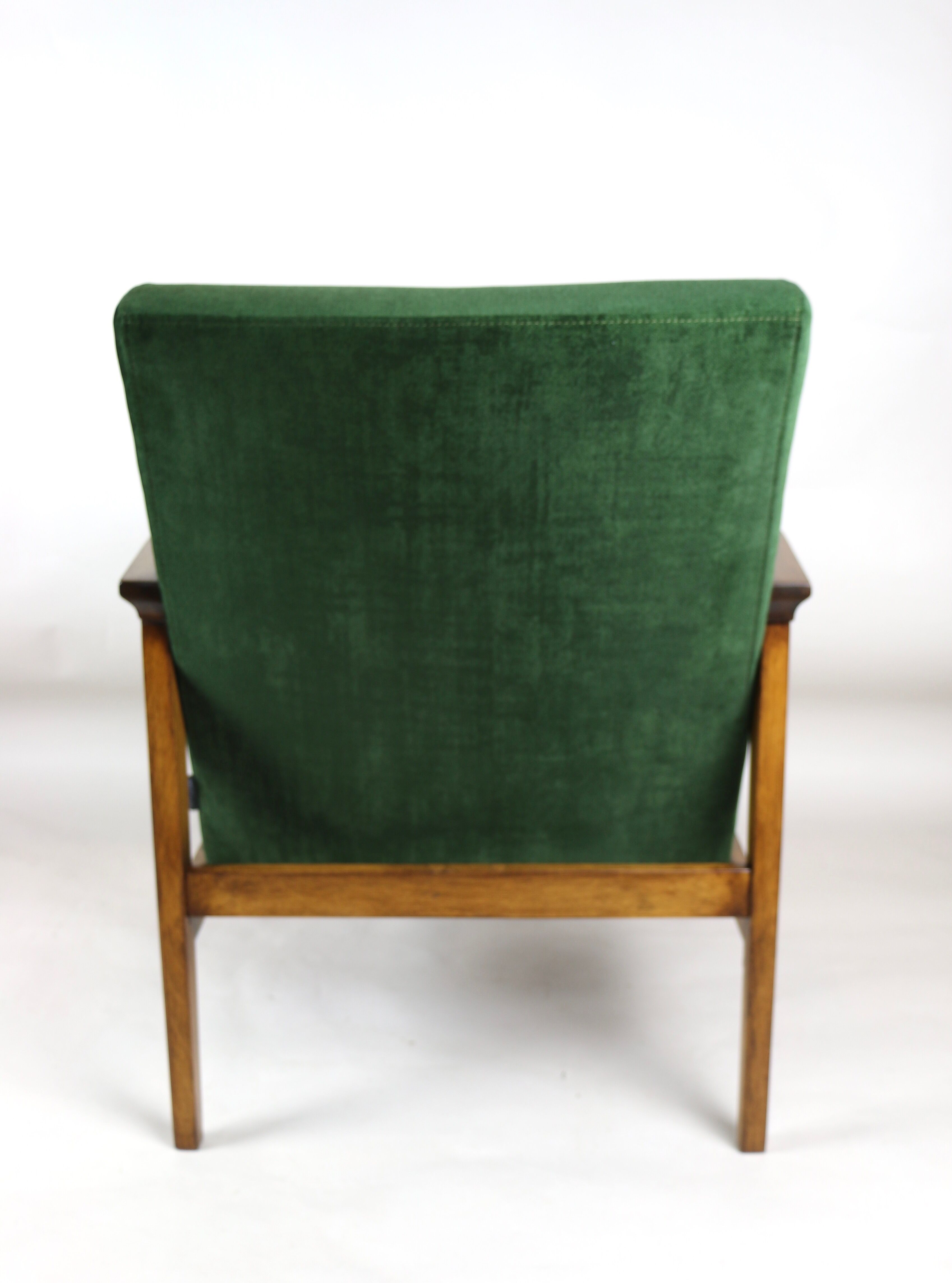 Vintage green velvet lounge chair, 1970s