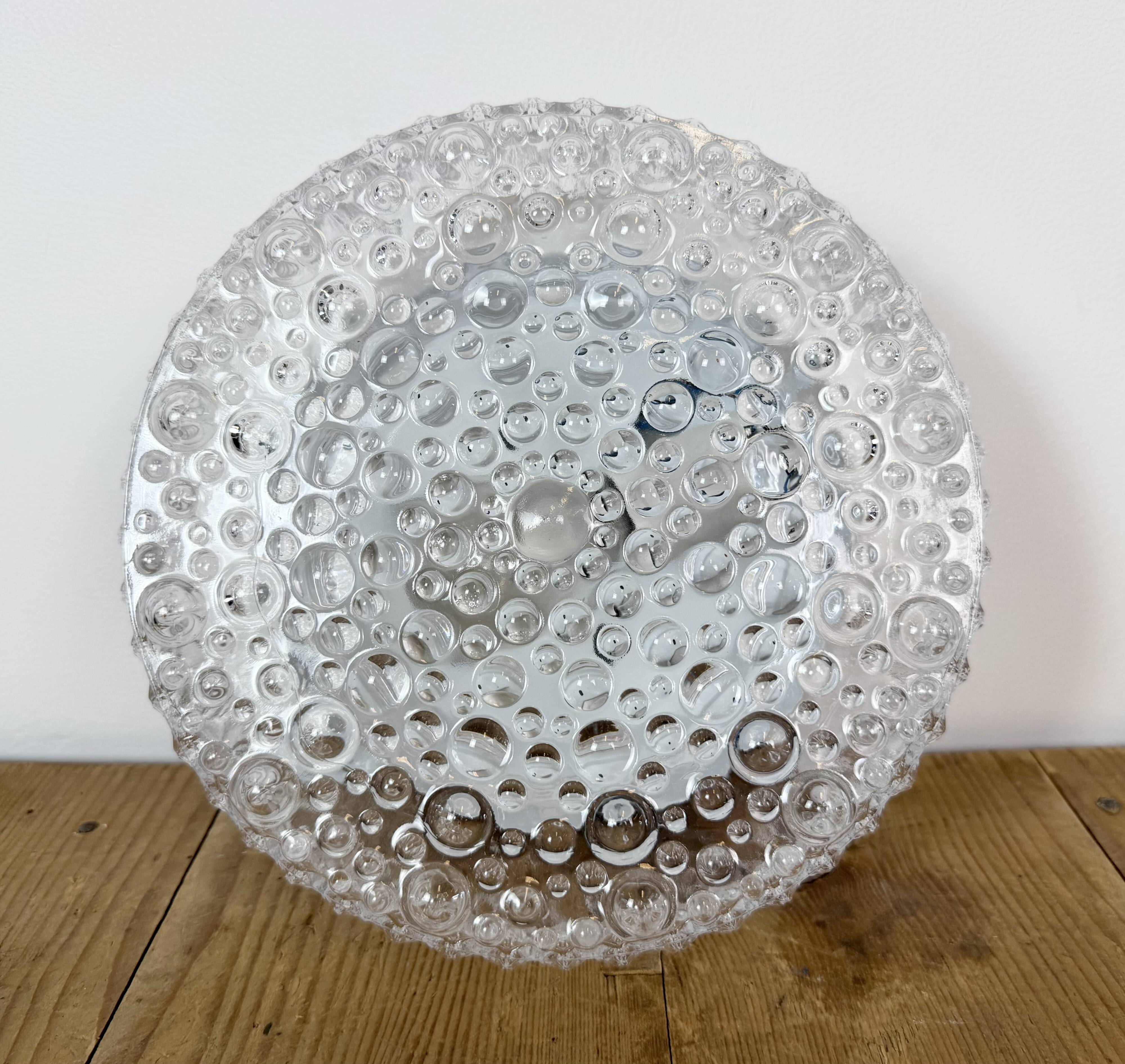 Vintage Glass Wall or Ceiling Light, 1970s