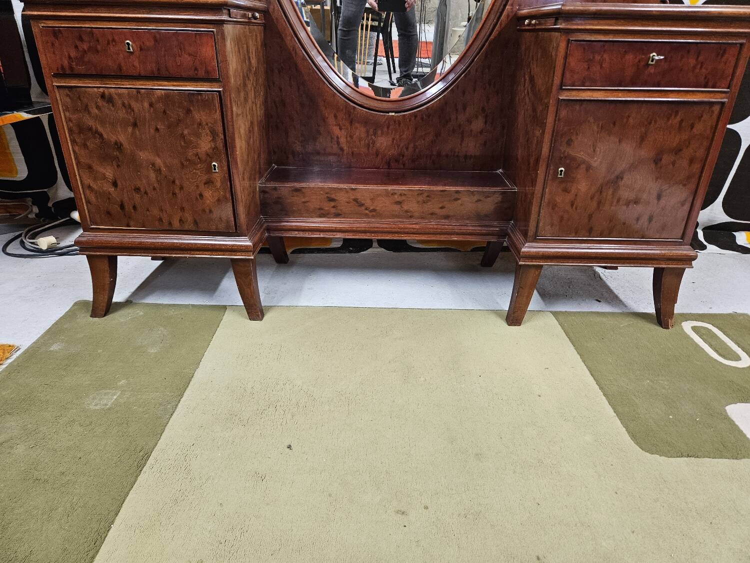 Coiffeuse miroir vintage 1970"