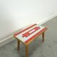 Table d'appoint design Hellerau à damier avec verre et bord doré No. 15