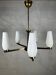 Vintage brass/opaline pendant lamp