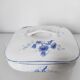 Dish with porcelain lid decoration blue flowers