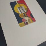 Femme jaune lithographie originale signée à la main ea - andre minaux