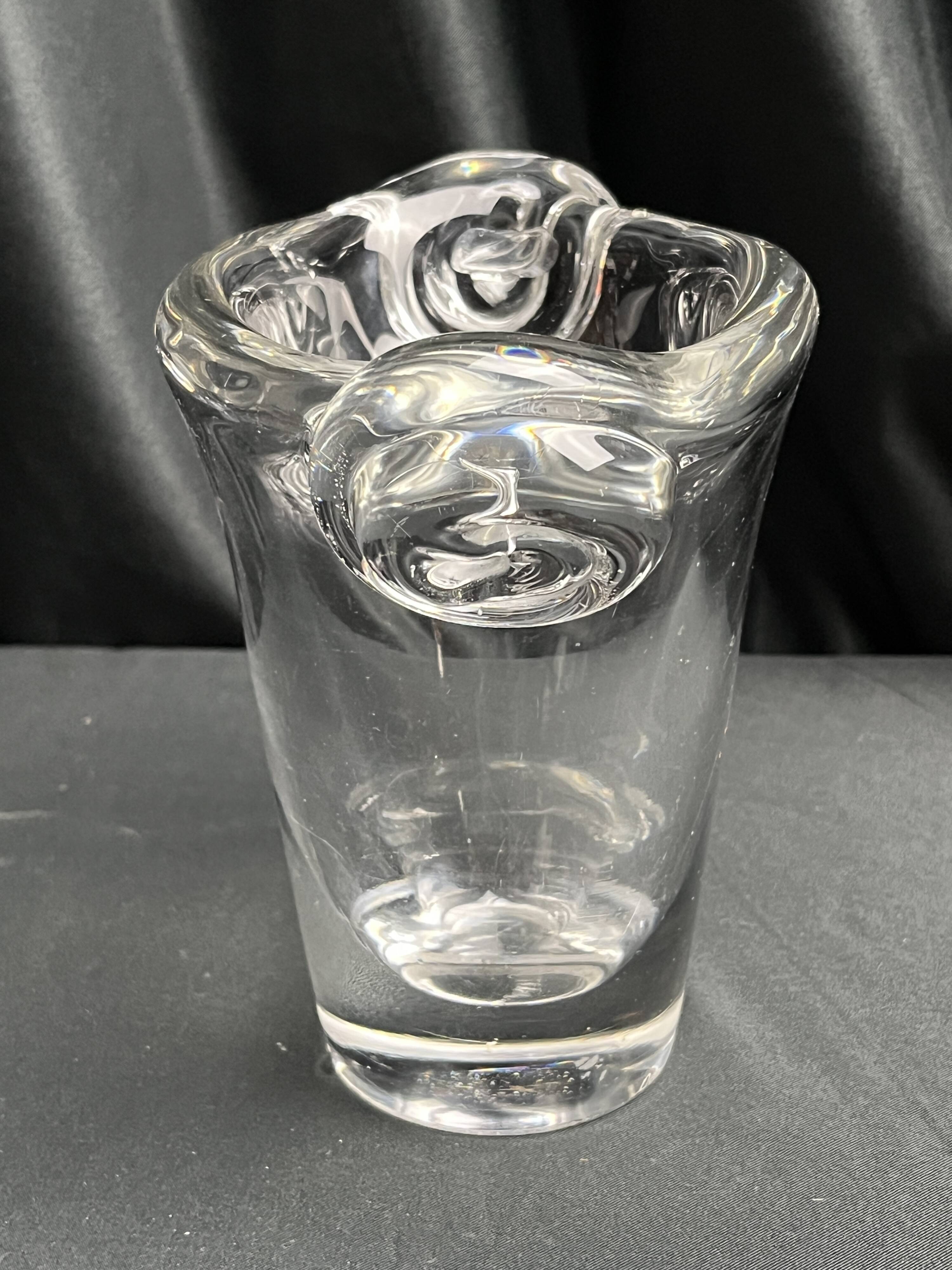 Daum, crystal vase with coiled sockets circa 1970