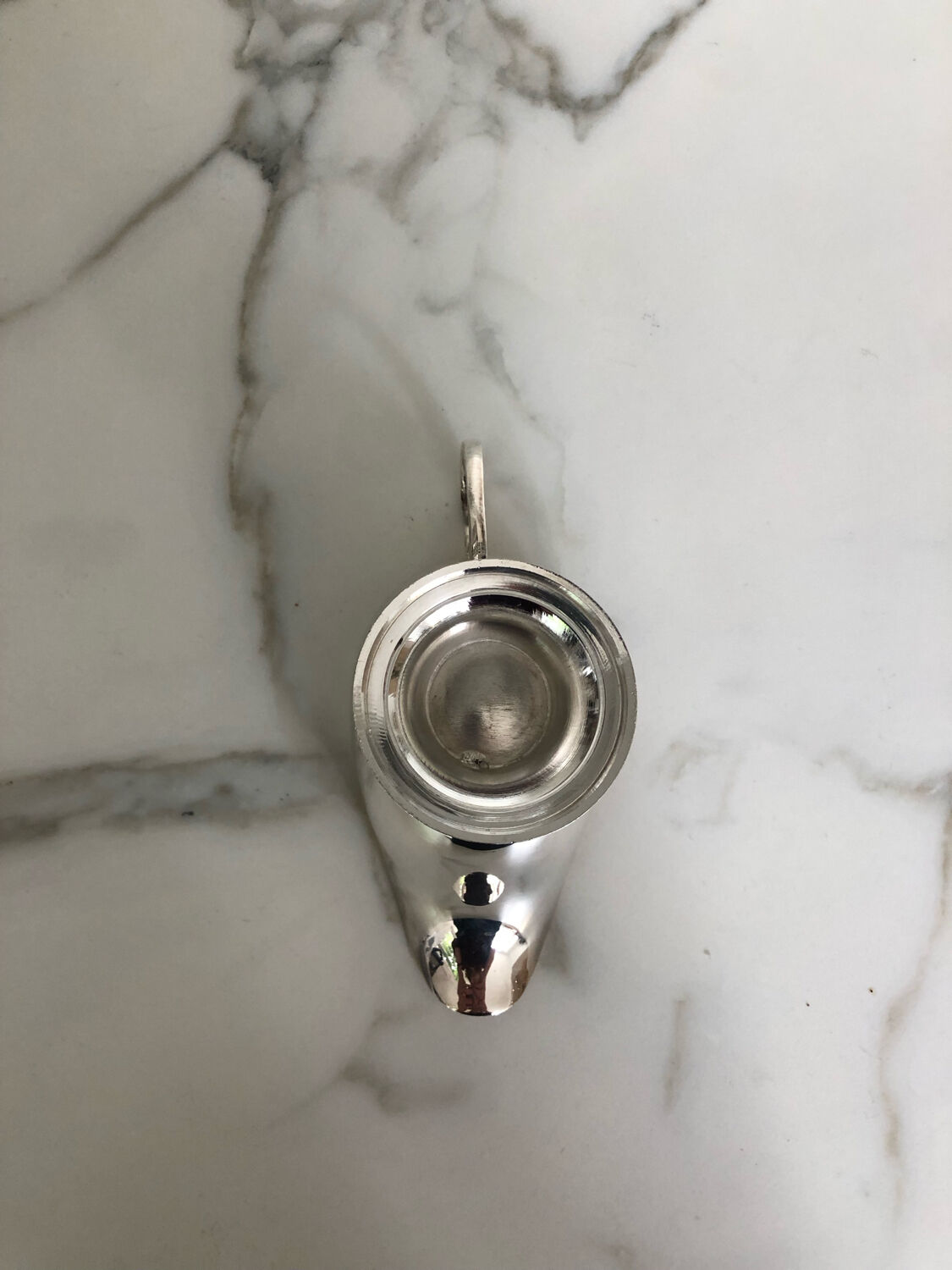 Silver metal saucepan