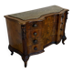 serpentine commode in antique walnut