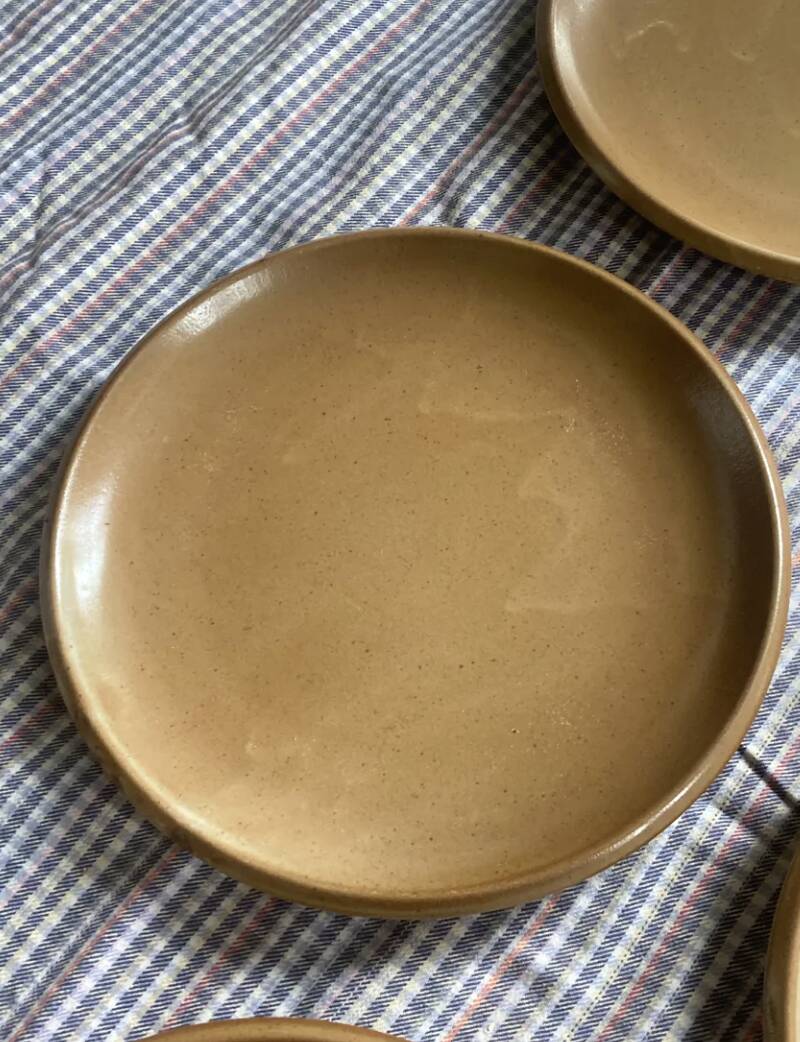 8 beige Berne stoneware plates wabi sabi