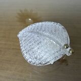 Barovier & Toso "leaf" wall lamp in Murano glass, 1970, vintage, Italy