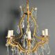 Louis XV style bronze chandelier with crystals and 6 lights