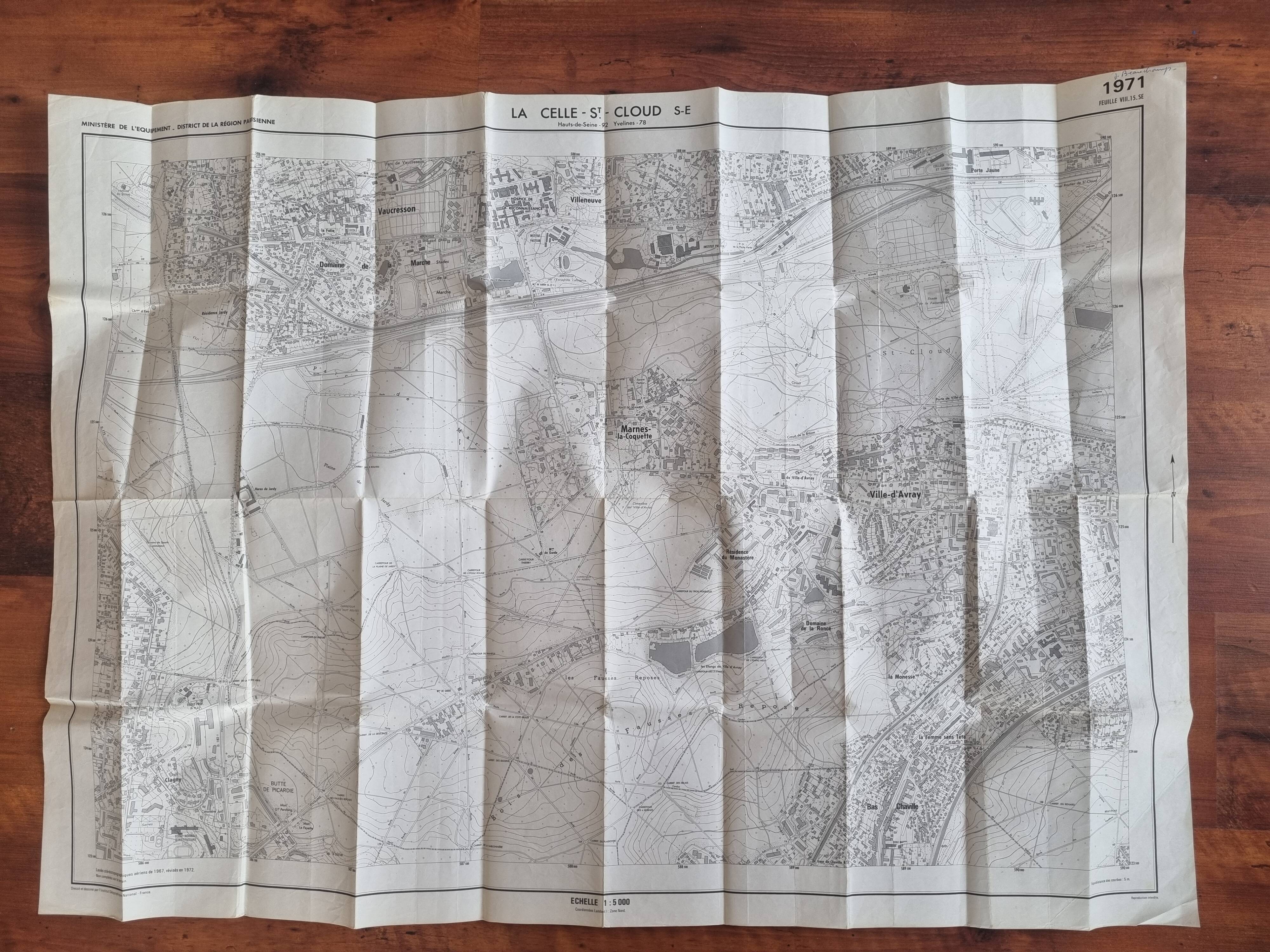 Old map of La Celle-St Cloud S-E - 1/5000 (1971-1972)