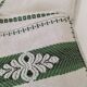 Vintage beige Basque linen with green patterns: tablecloth and 8 napkins.