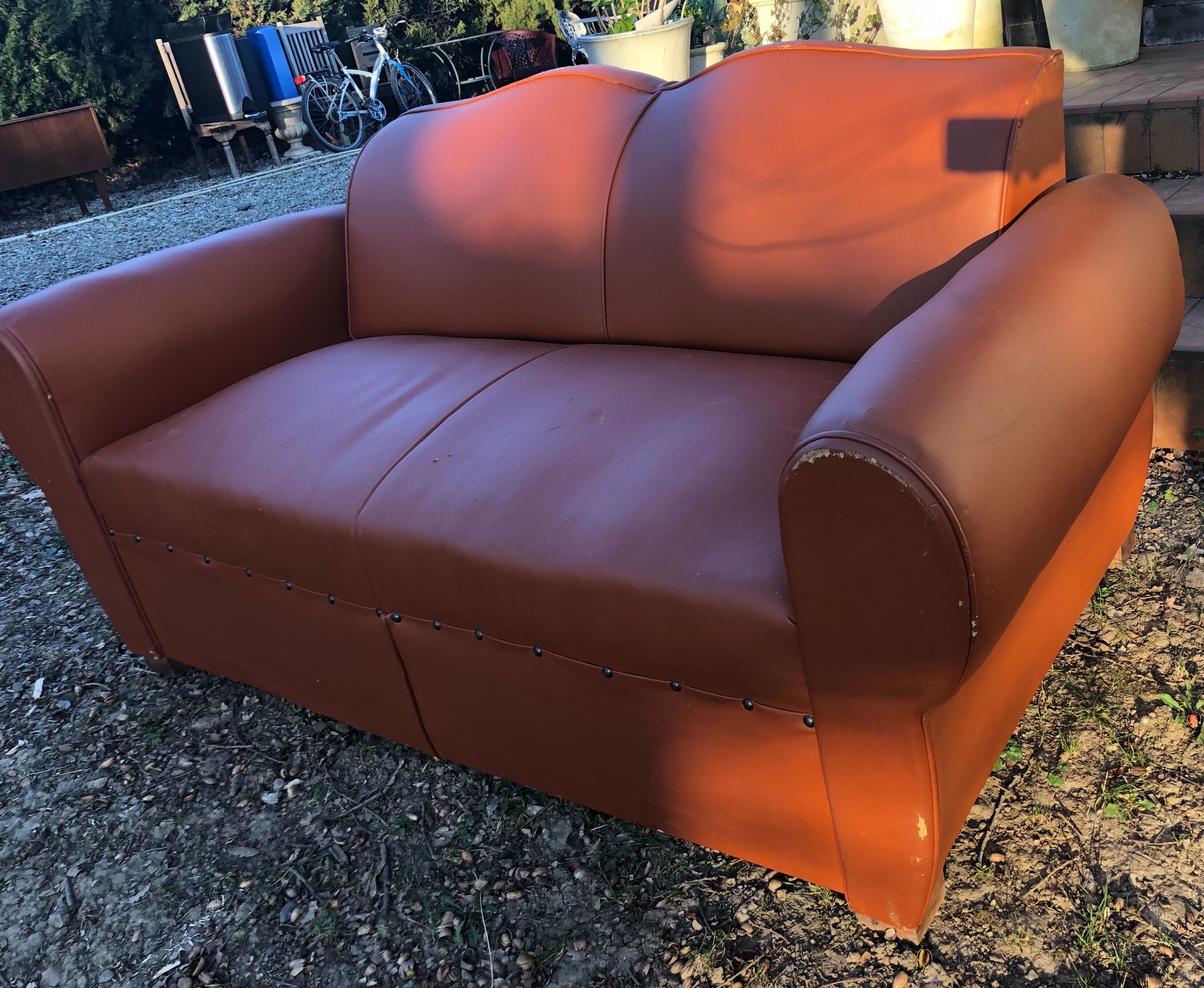 30-40 years vintage mustache club sofa
