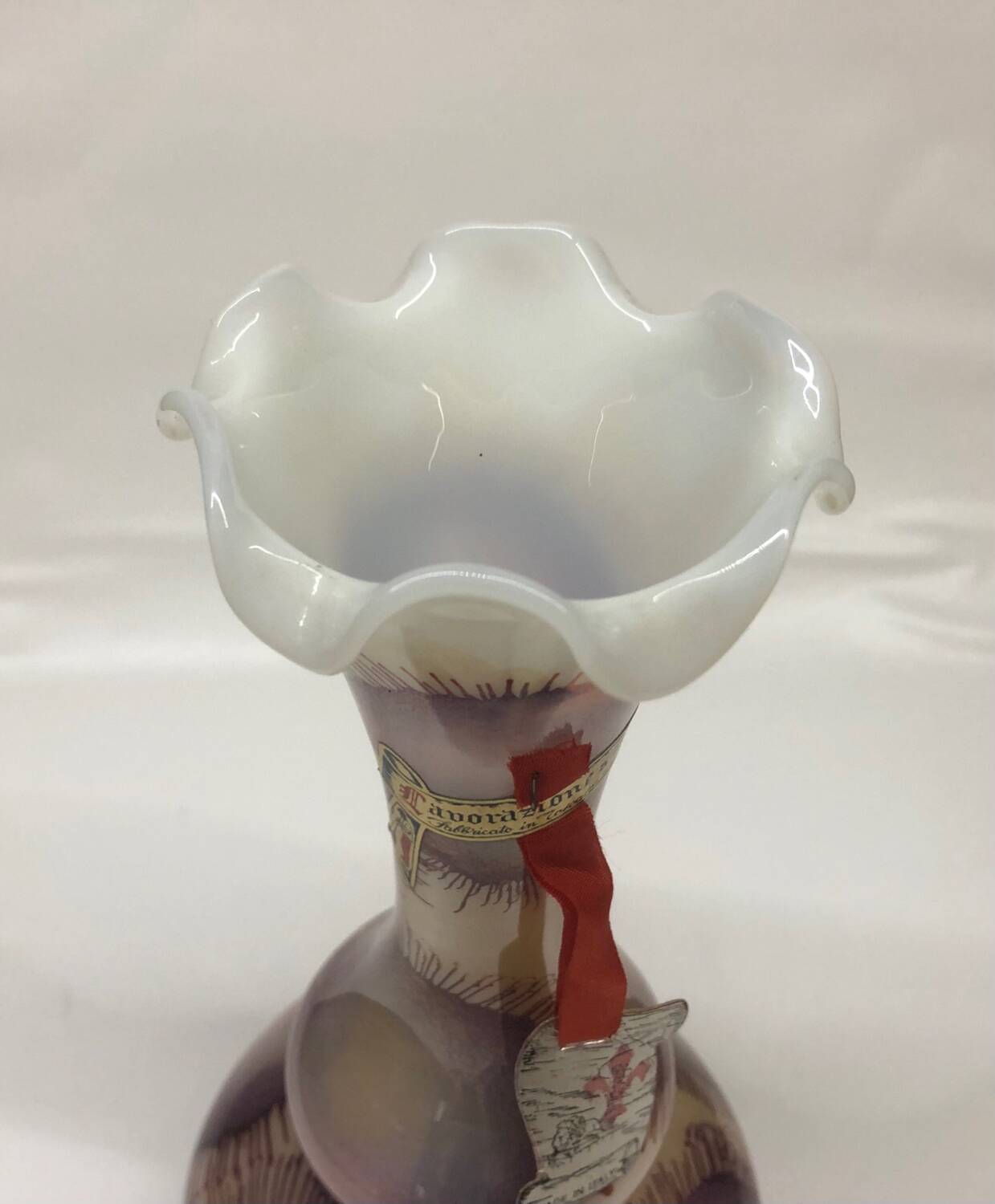 Vase en verre d’opaline soufflé Toscan Stelvia