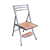 Chaise formica escabeau escamotable, vintage, années 70