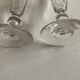 Set of 5 19th glass champagne flutes with flat slices cut