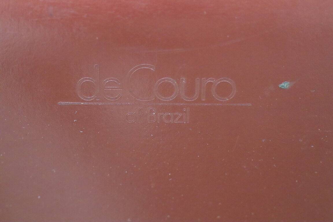 Vintage De Couro leather upholstered armchair, 1980s