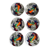 Set of 6 hand-painted ceramic plates – Modernist style