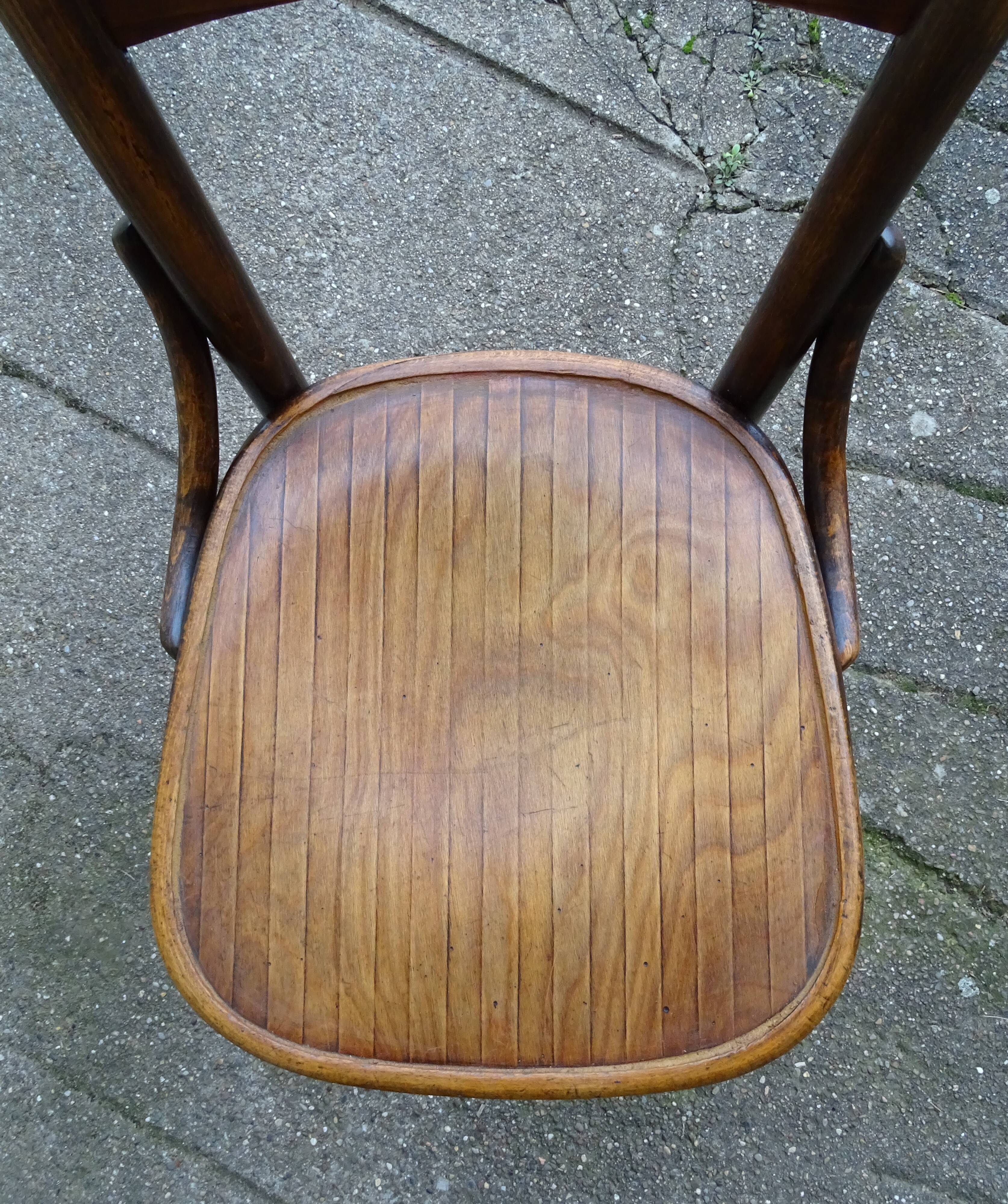 Fischel bistrot chair N°7273, wooden seat, circa 1930