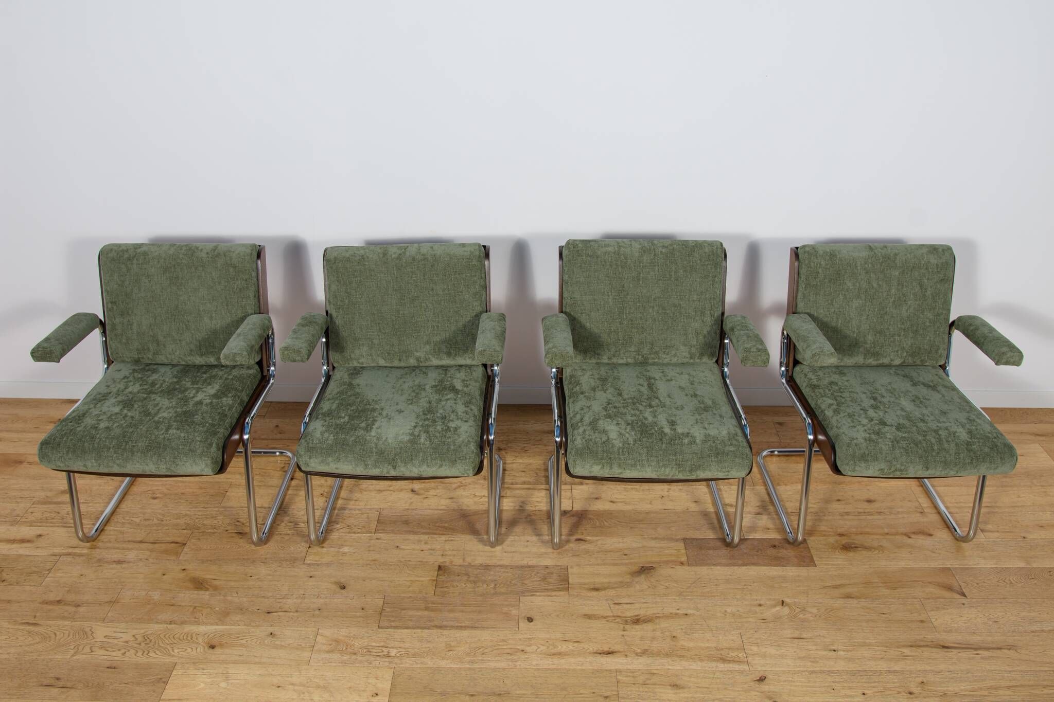 Chrome and Teak Chairs by Gordon Russell, United Kingdom, 1970s, Set of 4
