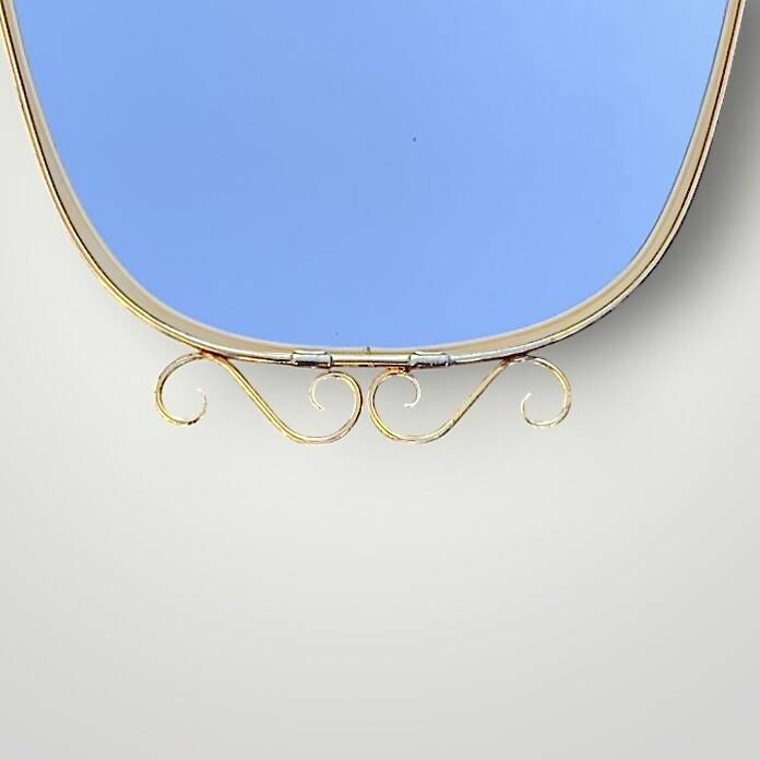 Antique wall mirror in gold metal – Free form –
