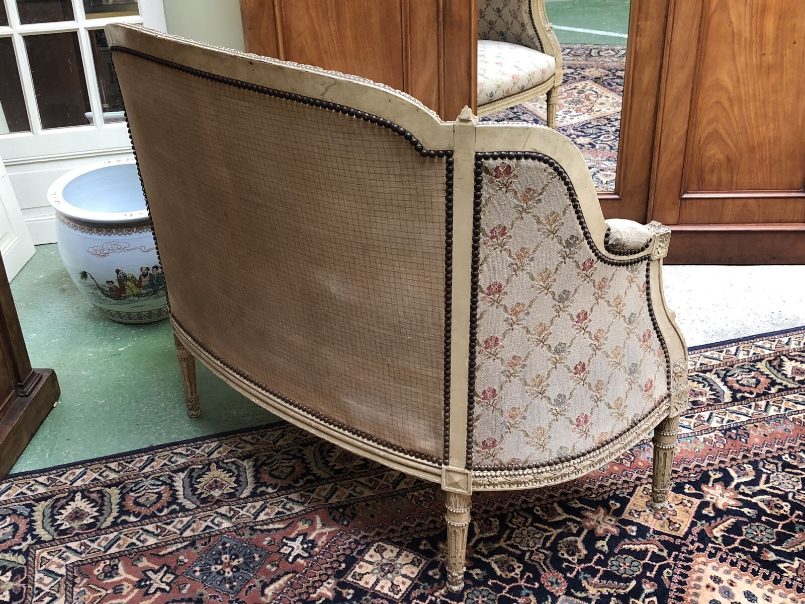 Salon Louis XVI style end XIX wooden painted