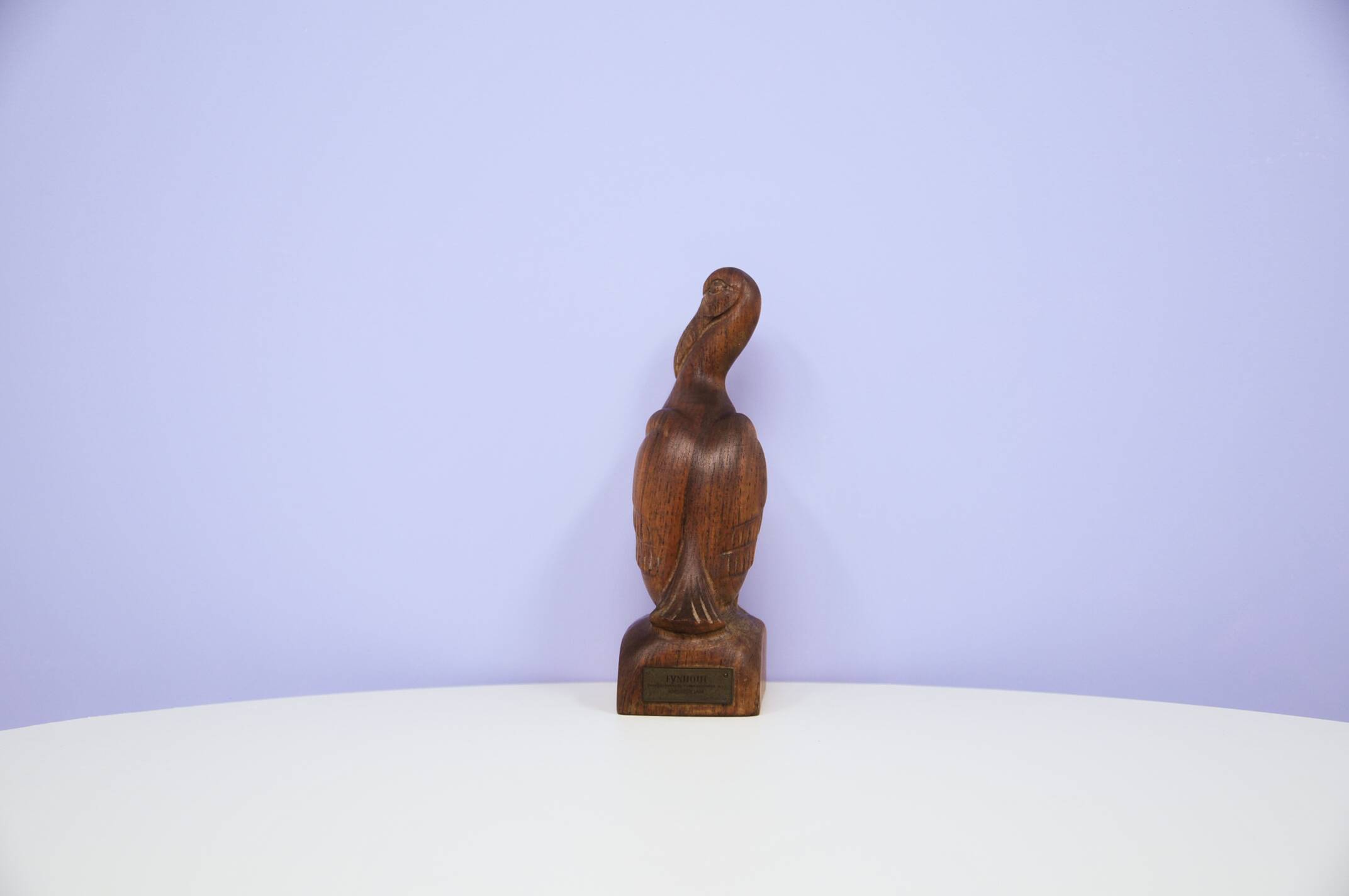 statue d'oiseau vintage en bois sculpté à la main