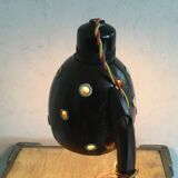 Lampe poisson globe bois et noix de coco