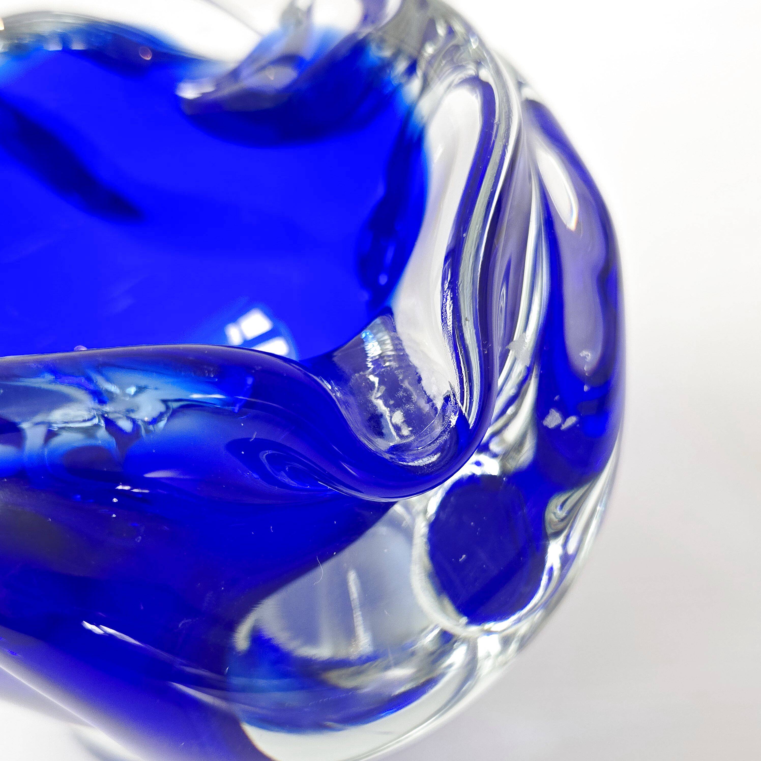 Cendrier vintage 1960 en verre de Murano