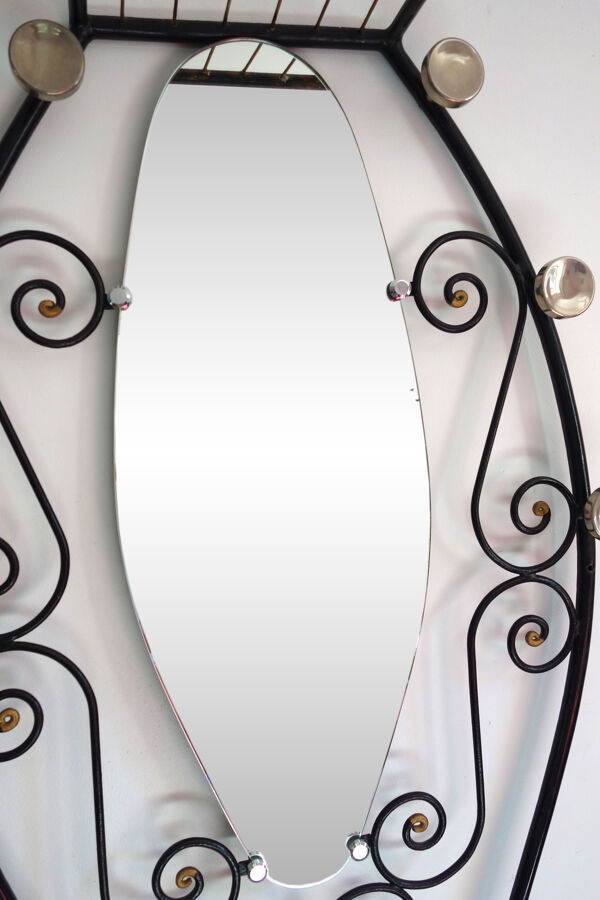 Porte manteau vintage en fer avec miroir