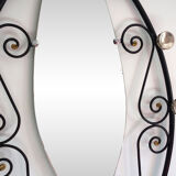 Vintage iron coat rack with mirror