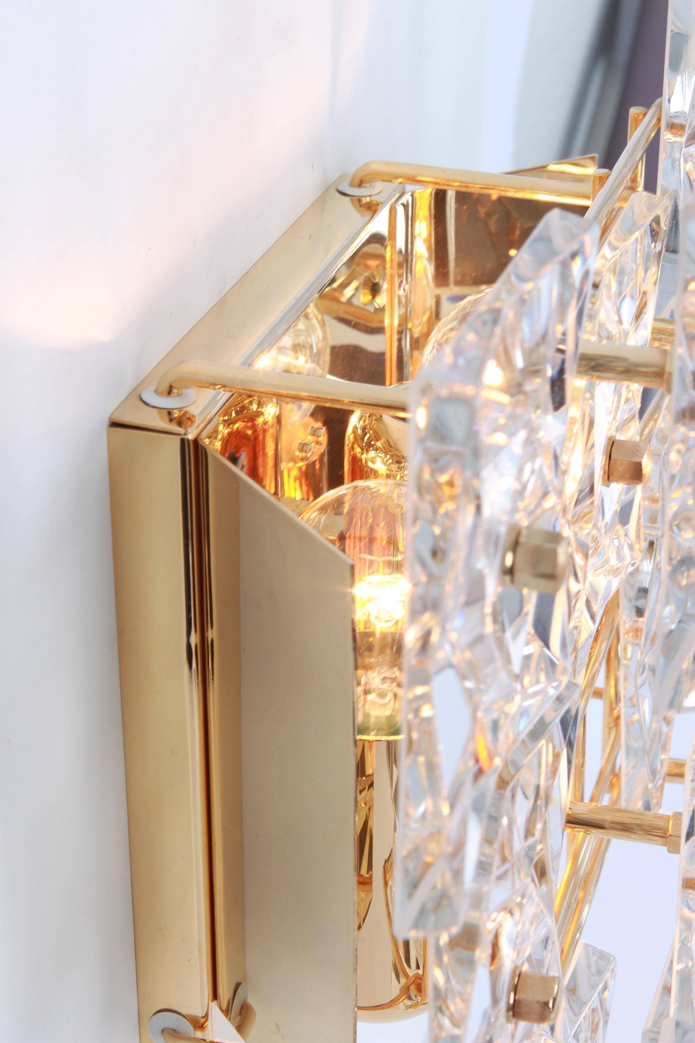 1 of 2 Superb Extra Large Crystal Wall Sconce by Kinkeldey, Germany, 1970s