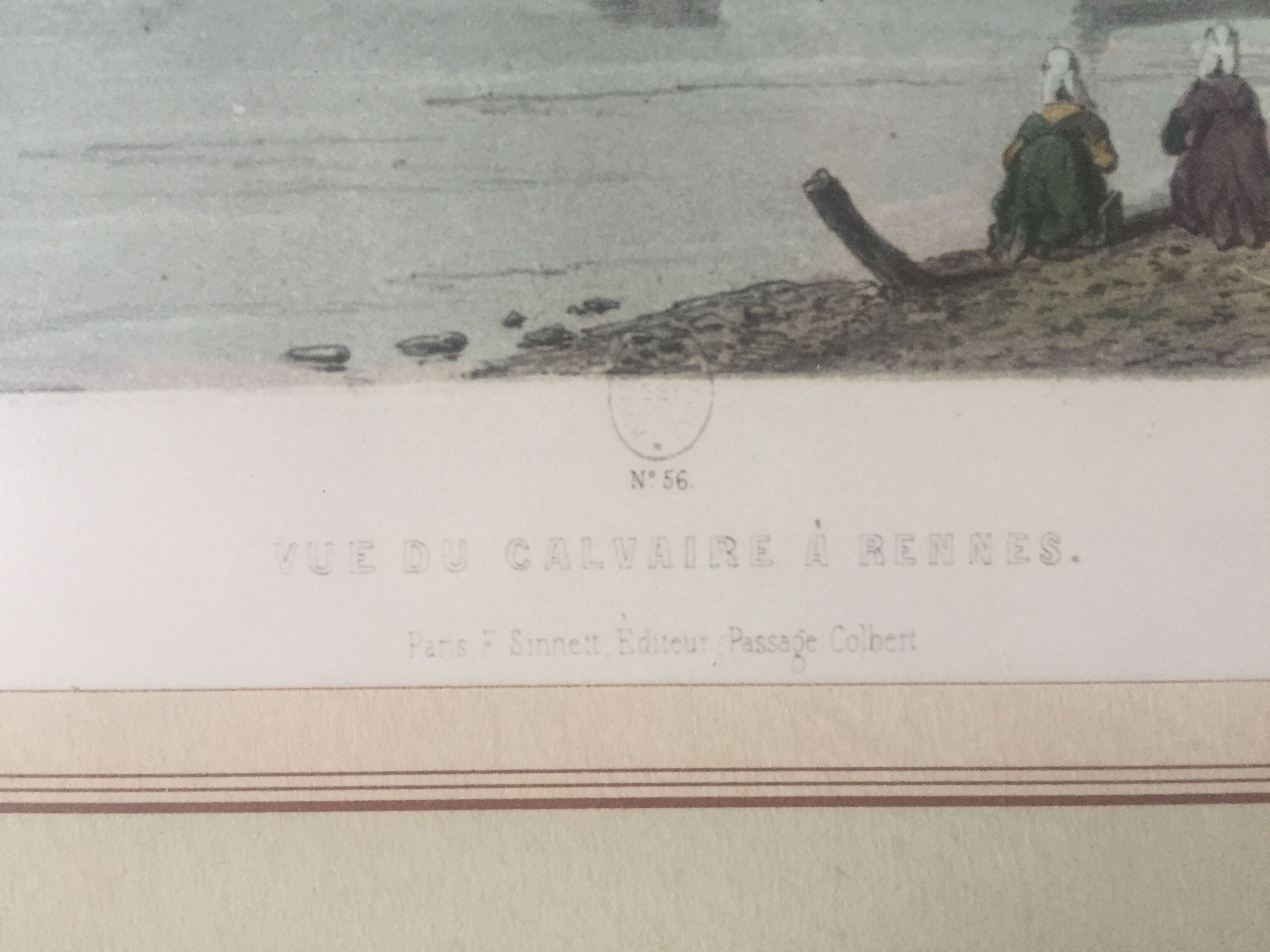 Lithograph by L.A. Asselineau (1808-1889) - View of calvary in Rennes