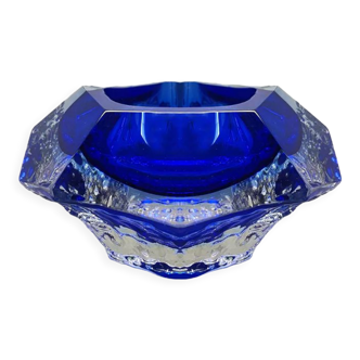 1960s blue ashtray or vide poche by flavio poli for seguso