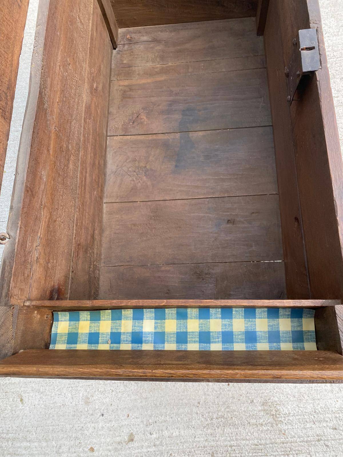 Renovated vintage oak baker's kneading trough