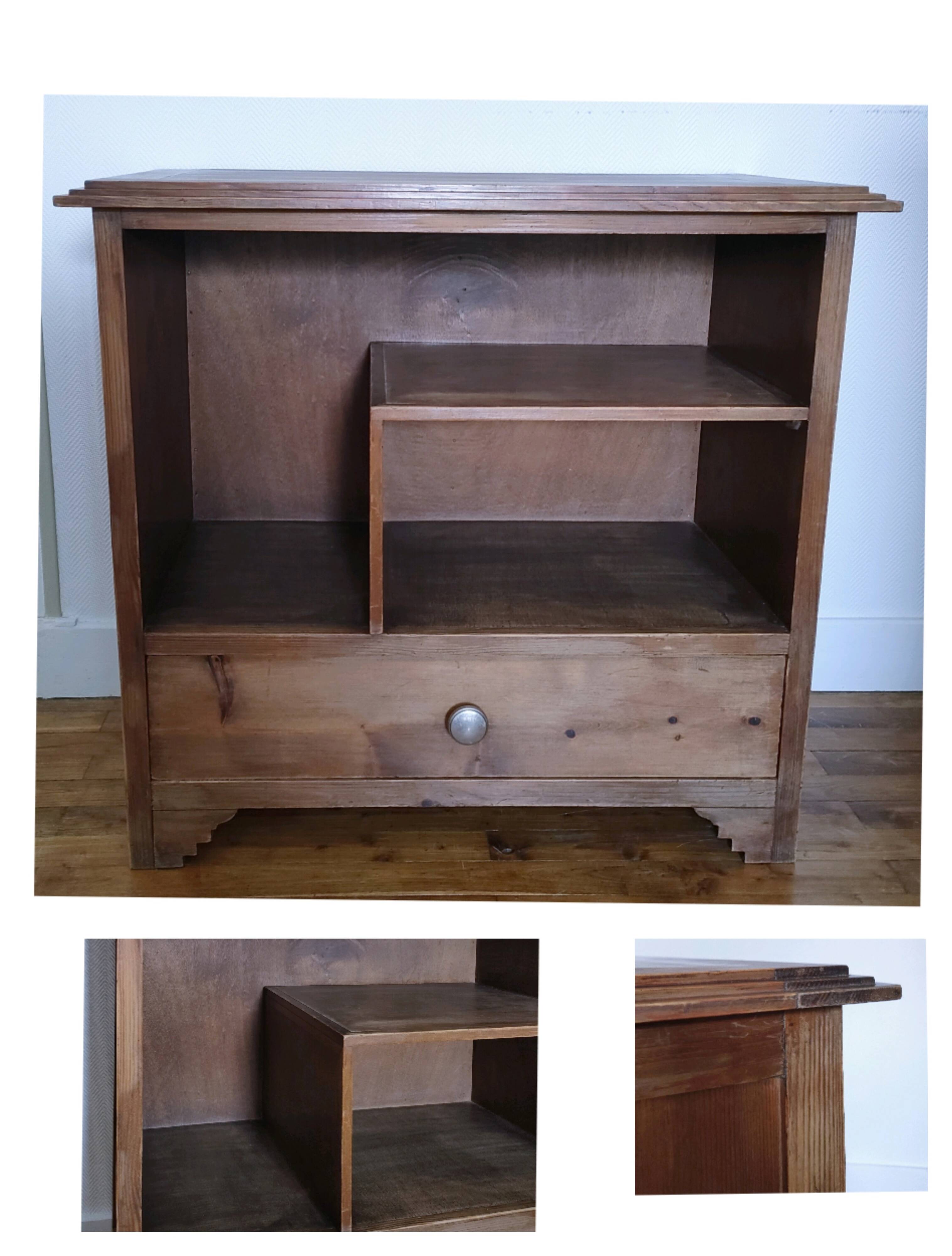 mid-20th century pine drawer shelf