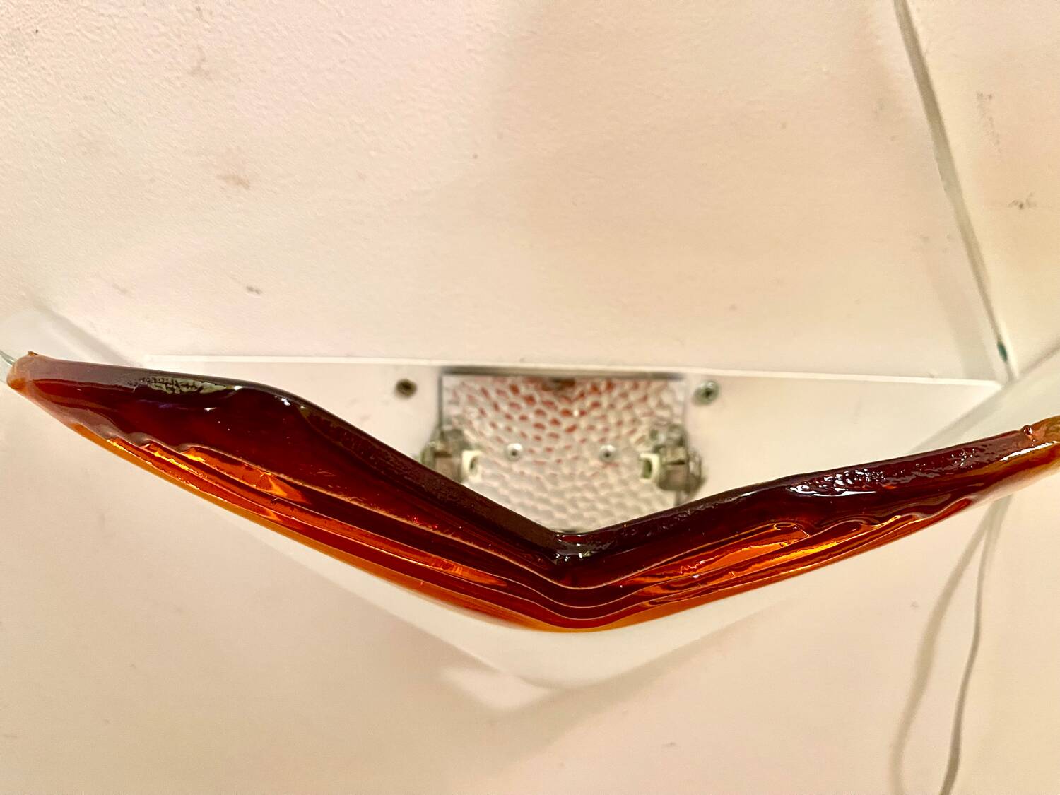 La Murina pair of two-tone Murano glass sconces, Italy 1980