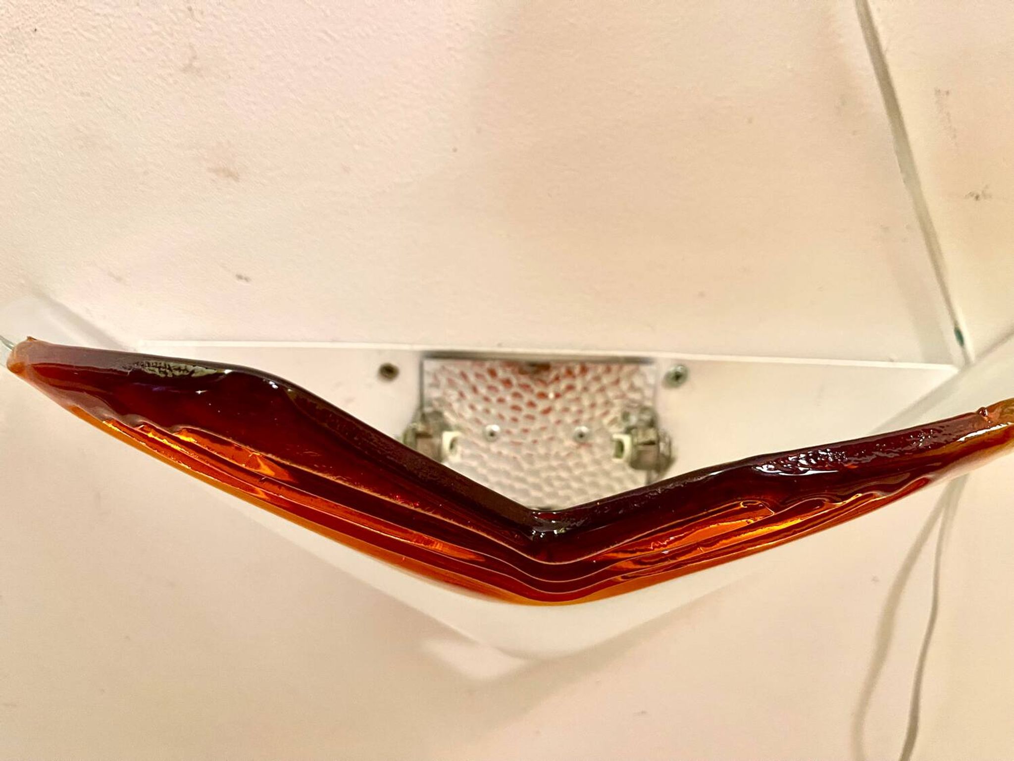 The Murina pair of bicolour Murano glass wall lights, Italy 1980.