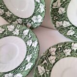 6 small Churchill "Verdigris" Staffordshire plates – 14 cm