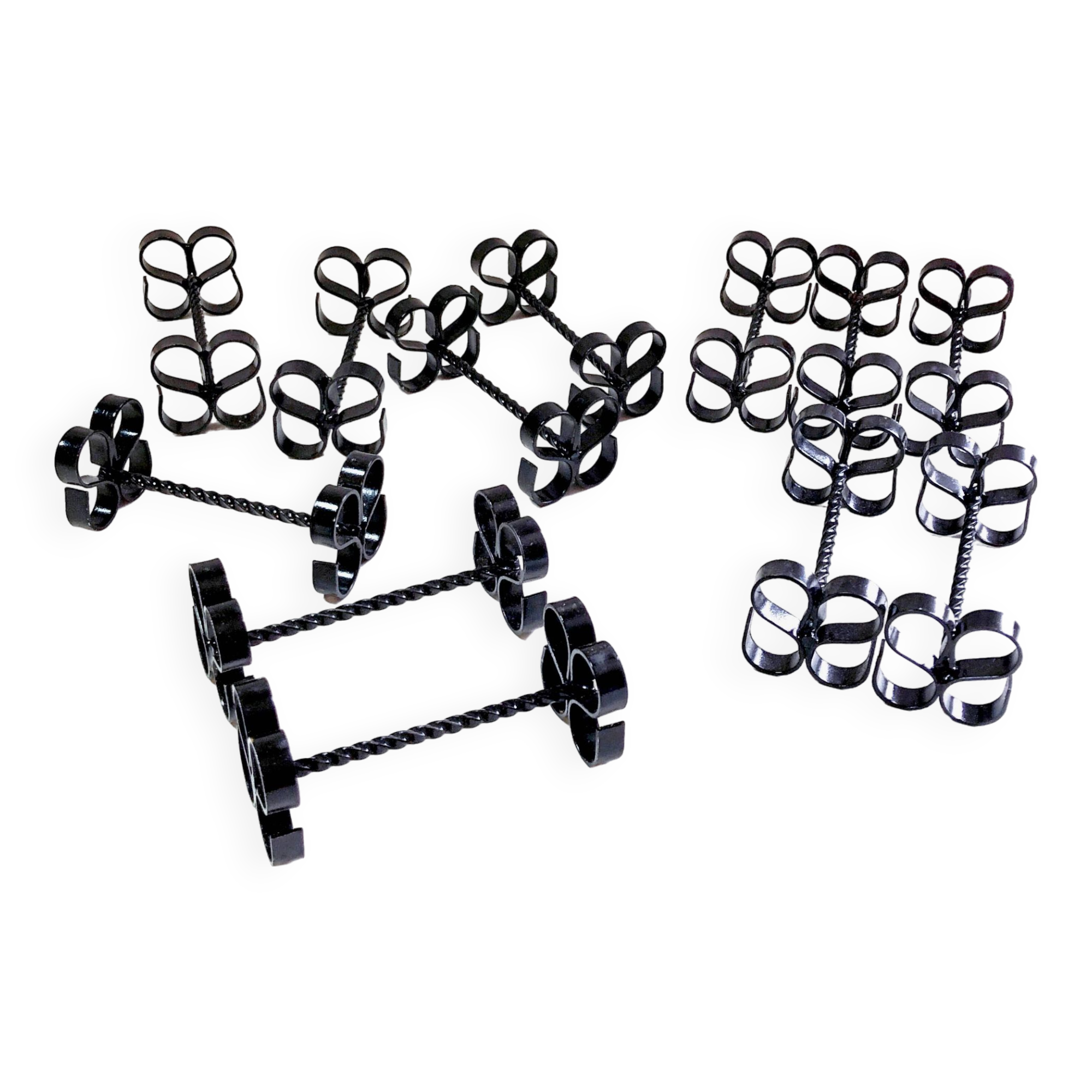 Box of 12 wrought iron cutlery holders