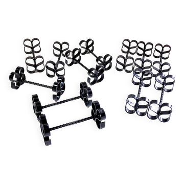 Box of 12 wrought iron cutlery holders