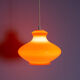Orange opaline glass pendant lamp from the 1960s