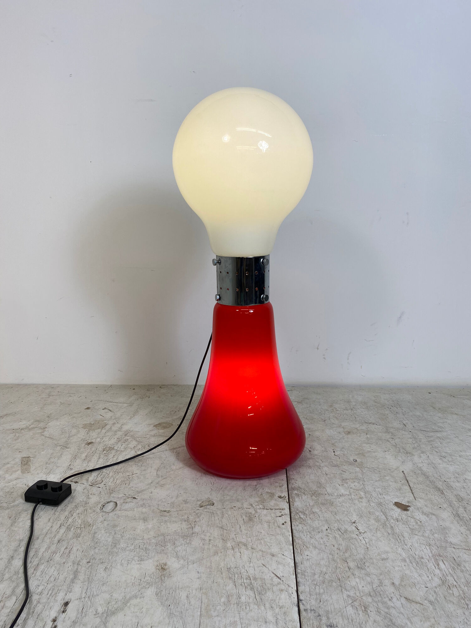 Italian Space Age Glass Floor Lamp by Carlo Nason, 1970s