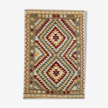 Vintage Afghan Kilim Area Rug, Traditional Oriental Wool Rug- 99x155cm
