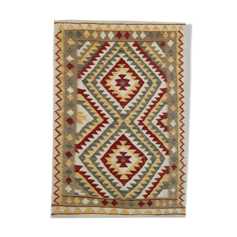 Vintage Afghan Kilim Area Rug, Traditional Oriental Wool Rug- 99x155cm