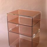 Occasional furniture in smoked Plexiglas from the 70s