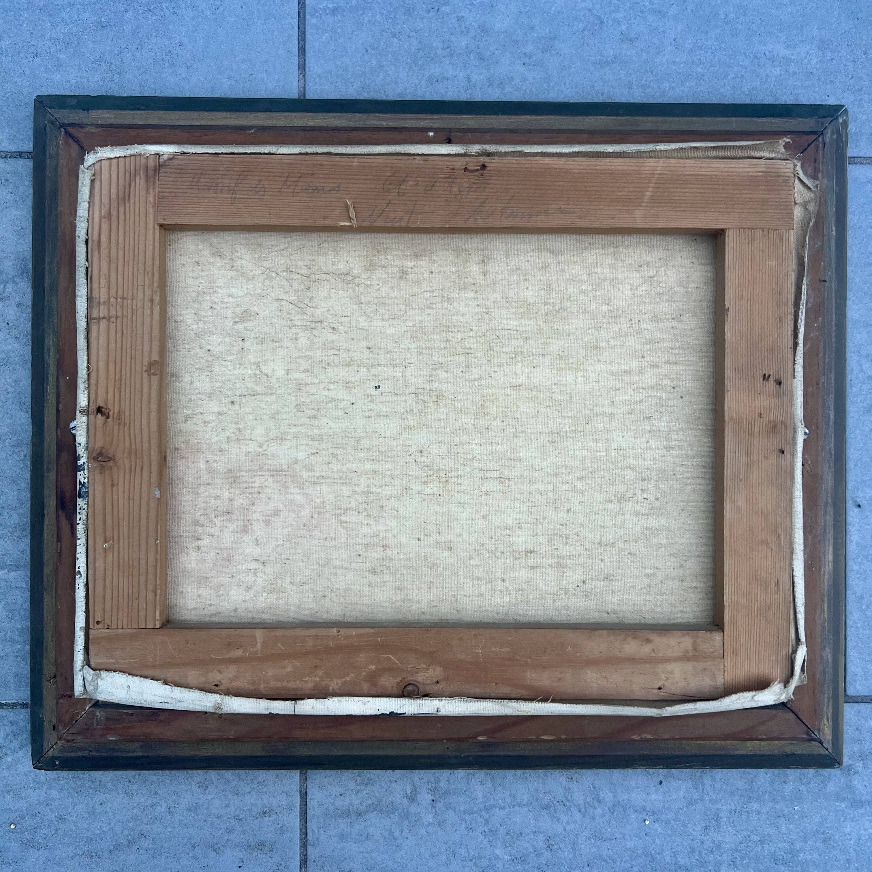 Old Oil Painting / Seaside Marine Panel Signed